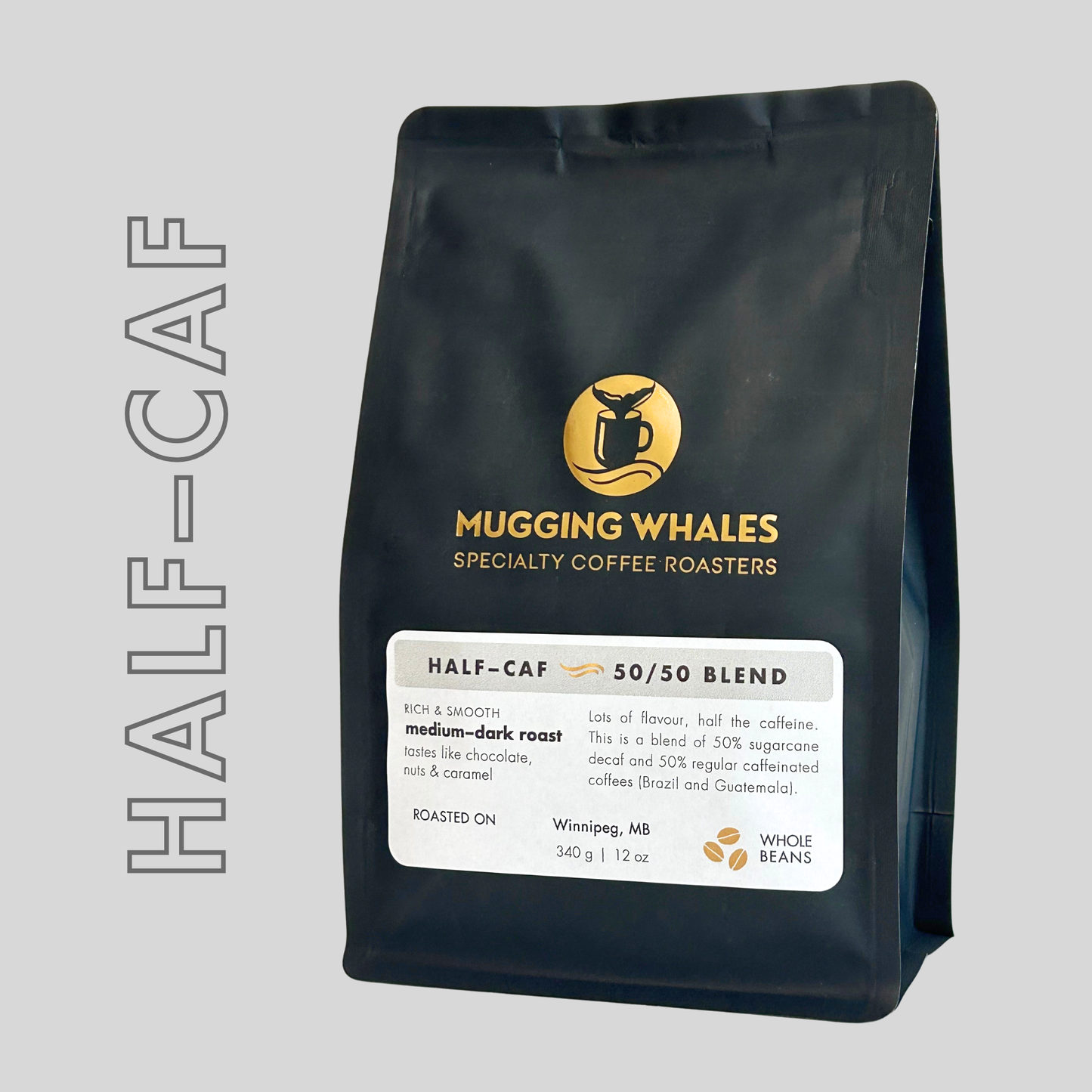 HALF–CAF BLEND [medium-dark roast]